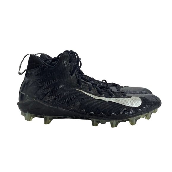 Nike Alpha Menace Pro Mid Football Cleats Shoes Men 12 Black Silver Athletic - Picture 2 of 6